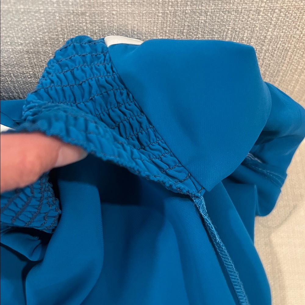 Amanda Uprichard Teal-Blue Strapless Ruffle Mini Dress - Picture 8 of 10